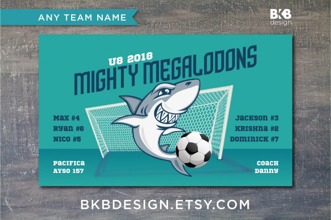 Vinyl Soccer Banner, Sharks