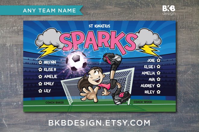 Vinyl Soccer Banner, Sparks