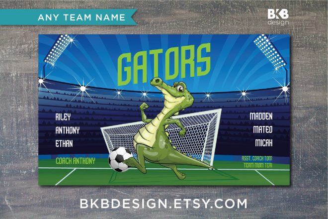 Vinyl Soccer Banner, Gators