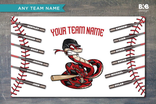 Baseball Laces Vinyl Team Banner