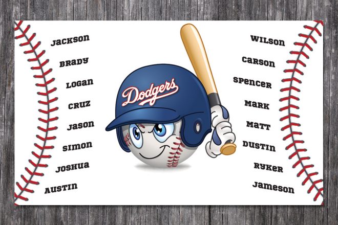 Baseball Laces Vinyl Team Banner