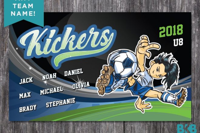 Vinyl Soccer Team Banner, Kickers