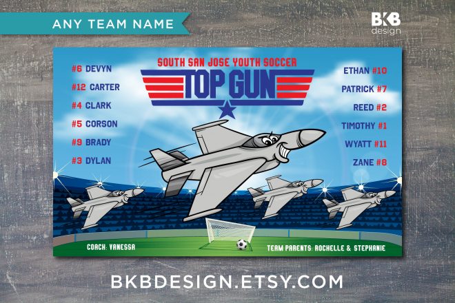 Vinyl Soccer Team Banner, Jets