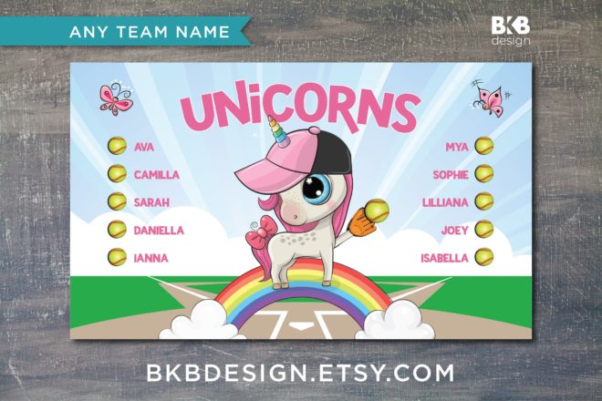 Unicorns – Softball Banner